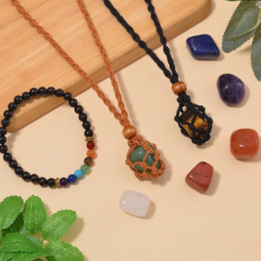 Multi Gemstone Seven Chakra, 7 Pcs Interchangeable Stone